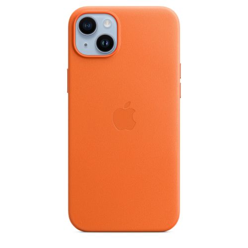 Apple iPhone 14 Plus Leather Case w/MagSafe Orange