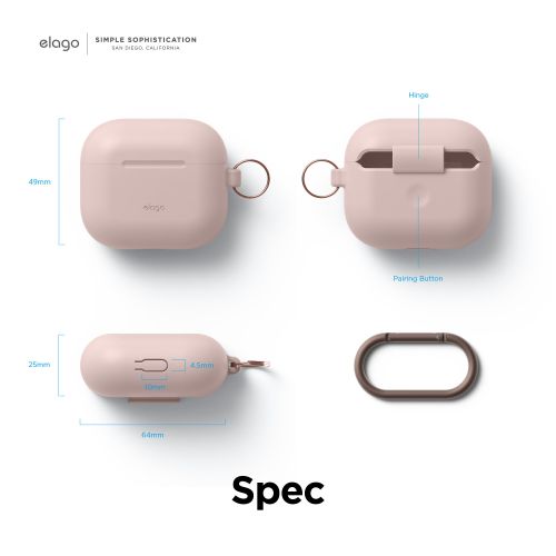 Elago AirPods 3 Hang Silicon Case Sand Pink