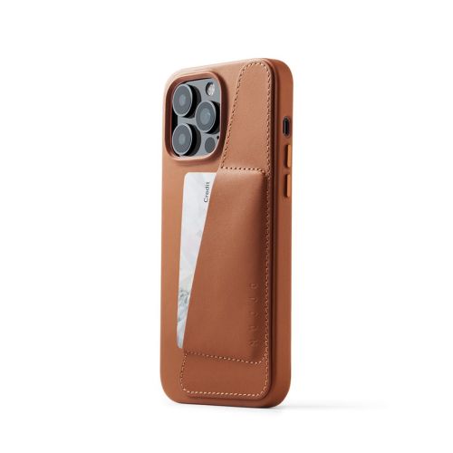 Mujjo Full Leather Wallet Case for iPhone 14 Pro Max - Tan