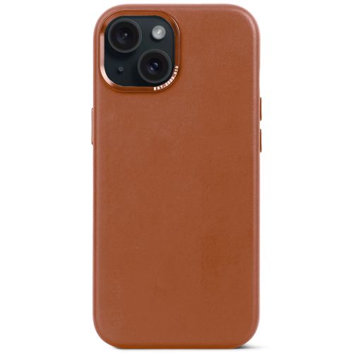DECODED Leather Detachable Wallet Case w/MagSafe for iPhone 15 - Tan
