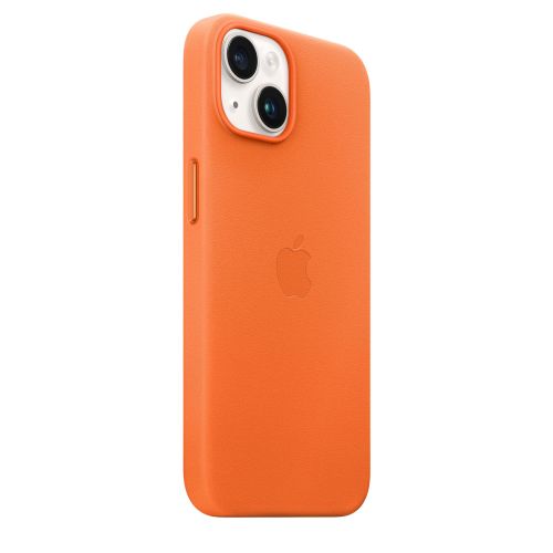 Apple iPhone 14 Leather Case w/MagSafe Orange