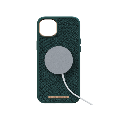 Njord Salmon Leather Magsafe Case iPhone 14 Plus, Green