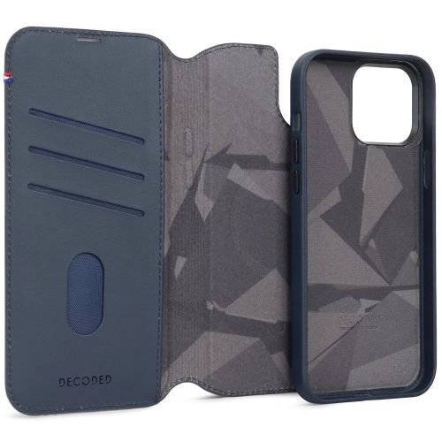 DECODED Leather Detachable Wallet Case w/MagSafe for iPhone 15 Pro - True Navy