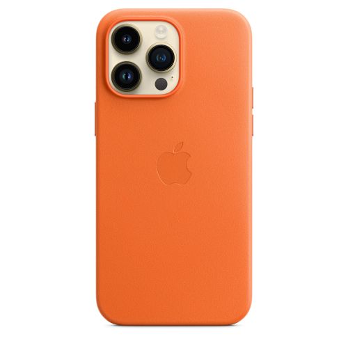 Apple iPhone 14 Pro Max Leather Case w/MagSafe Orange