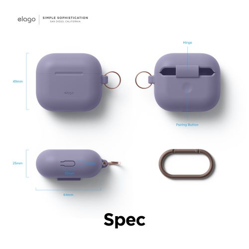 Elago AirPods 3 Hang Silicon Case Lavender Grey
