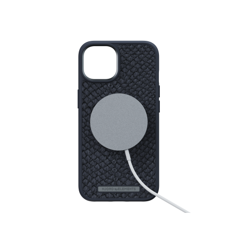 Njord Salmon Leather Magsafe Case iPhone 14, Black
